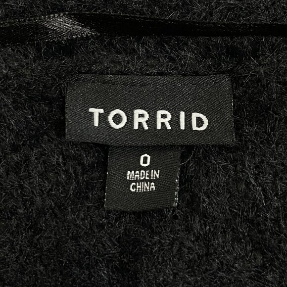 Torrid Eyelash Shacket Sweater Jacket Black Womens 0 - Picture 6 of 13